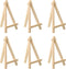 PATIKIL 5.9" Mini Wooden Easel Stand, 6 Pack Table Use Adjustable Triangle Holder for Photos, Canvases