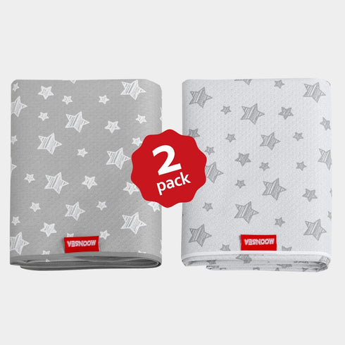 2 Pack, 42x46 Inch, Splat Mat for Under High Chair Mat Anti Slip Bottom Splat Splash Mess Floor Mat Waterproof Portable