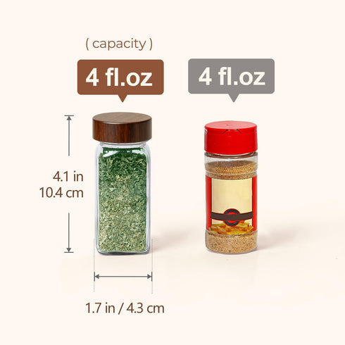 24Pcs (4Oz) ComSaf Glass Spice Jars with Label, Airtight Seasoning Containers with Lid for Home Cooks to Organizing