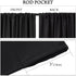 PONY DANCE Short Length Curtains for Kitchen, Solid Half Window Curtain Tiers for Bathroom Energy Saving Privacy Shade for RV Camper, Width 29 x Length 24 inches,Black, 2 Pieces
