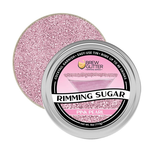 Rimming (4oz, 1x Brew Glitter - Pink Sugar Bar Tin) Cocktail Garnish for Mixed Drinks & Refreshments