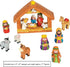 Fun Express Mini Christmas Nativity Set, 9 Pieces with Stable, Jesus, Mary, Joseph, Wisemen - Red, Blue, Green, Beige,