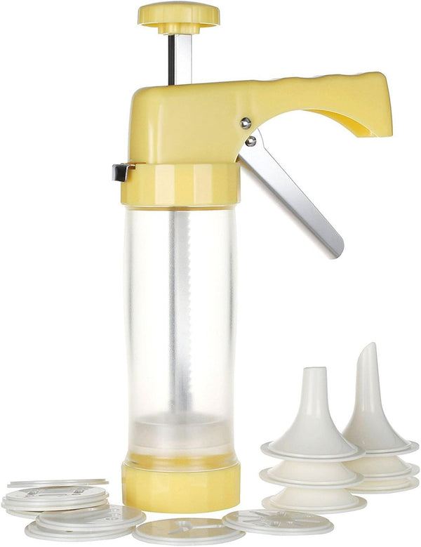 Cookie Biscuit Press and Cake Icing Decorating Set for Beginners and Professionals - Biscuit Making and Icing Set