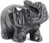 Justinstones 2 Inch Carved Natural Hematite Gemstone Elephant Healing Guardian Statue Figurine Crafts