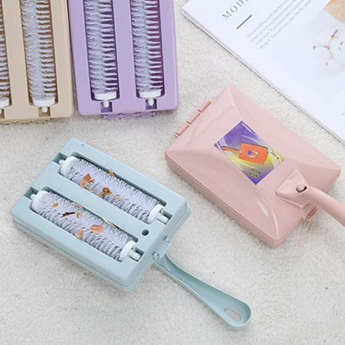 Carpet Debris Brush: Multi-functional Handheld Double Roller Cleaning Brush for Sofa and Carpet (Random)