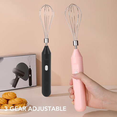 Electric Egg Beater, Cordless Hand Mixer 3 Speeds for Home Baking (Black) by Shanrya