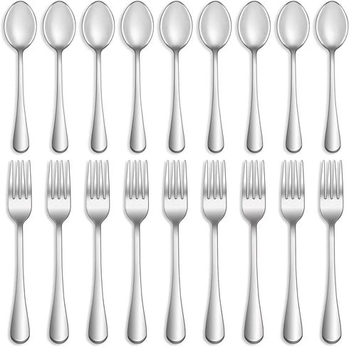 12 Pcs Forks and Spoons Silverware Set, Food Grade Stainless Steel Flatware for Home and Kitchen, Dishwasher Safe
