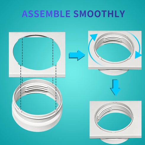 60 Inches, 5.1" 5.9" Portable AC Window Vent Kit - Complete Air Conditioner Window Kit, Adjustable PVC Window Seal Kit