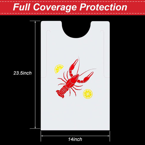 50 Pack Hotop Plastic Disposable Bibs Seafood Boil Party Supplies Shrimp Crab Boil Accessories Shrimp Feasts
