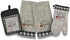 Serafina Home Farmhouse Black White Check Kitchen Towels and Pot Holder Set, Country Pumpkin Apple Cider Invitation