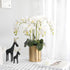 FagusHome 6 Pcs Artificial Phalaenopsis Flowers with 6 Bundles Leaves, Artificial Orchid Flowers Stem Plants for Home