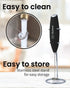 Elementi Milk Frother Wand & Drink Mixer with Stand - Handheld Coffee Mixer, Black