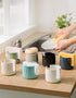 Compact Black Ceramic Sponge Holder for Kitchen Sink - Stylish Dish Rack Organizer