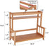 Ufine 2 Tier Bamboo Spice Rack Organizer Kitchen Countertop Storage Shelf Free Standing Holder for Various Bottles,