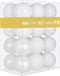 Set of 24pcs White 2.5" Shatterproof Christmas Balls Ornaments for Holiday, Birthday, Halloween, Wedding Decorations