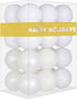 Set of 24pcs White 2.5" Shatterproof Christmas Balls Ornaments for Holiday, Birthday, Halloween, Wedding Decorations