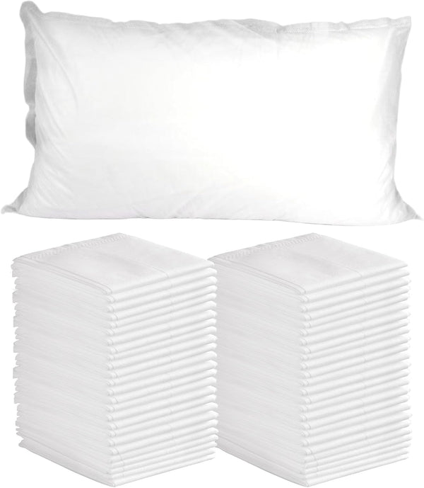 Disposable Pillowcases, 50PCS Disposable Pillow Case Covers, Soft Non-Woven Fabric Disposable Pillow