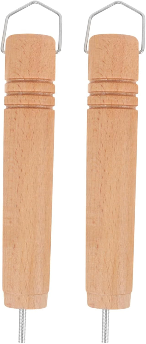 OSALADI 2pcs Replacement Pot Handle, Long Removable Solid Wood Grip for Cookware, Wok Cooking Utensils