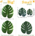 OurWarm 24pcs Large Artificial Tropical Palm Leaves, Faux Safari Leaves Monstera Fake Leaves for Birthday Party Safari