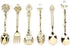 Fdit 6Pcs/Set Vintage Carved Coffee Spoon Teaspoon Retro Zinc Alloy Dessert Coffee