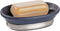 iDesign Ceramic and Steel Bar Holder, The York Collection Soap Dish, Matte