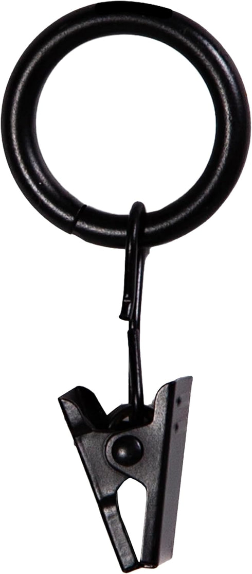 Kenney Petit Window Curtain Clip Rings - 14-Pack, Black