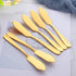 Stainless Steel Cheese Dessert Knives, Set of 6, Breakfast Butter Knife, Slicer Sandwich Spreader (Gold)