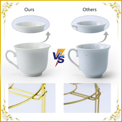 TATSUMI 20 Set set Set,Tea Set Pieces Porcelain Tea With Metal Holder, European Ceramic tea for adults,Flower Tea