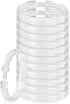 Rocky Mountain Goods Simple Spaces Clear Plastic Curtain Rings, 12 Pack, Unbreakable Plastic, True O Ring Design