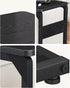 Vovonusy ET-YB-BK1 Wood Pedestal Small Sofa Side Table for Couch, Tall Nightstand, C Shaped End Table, TV Trays