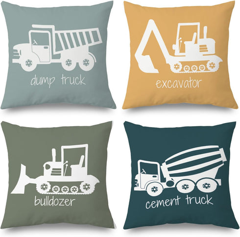 Construction Truck Decor for Toddler Boys Room - Bedroom Playroom Nursery, Truck