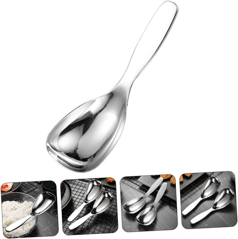 Serving Spoon, Metal Appetizer Spoons, Stainless Steel Serving Utensils, Non Stick Rice Scooper for Food Service