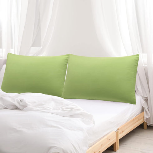 uxcell 2 Pack Soft Microfiber Pillow Cases Set with Zipper - King Size (20"x36"), Sage