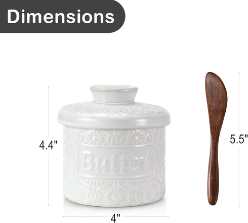 Countertop, Butter Crock, Ceramic Butter Crock with Lid, Butter Dish with Lid for White