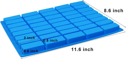 Mity Rain 2 Pack Silicone Caramel Candy Molds, 40 Cavity Narrow Rectangle Chocolate Bar Mold