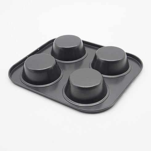 4 Cup Muffin Pan, 2 Pcs, 8.5 X 7.48 Inch, Air Fryer Small Oven Cupcake Baking Pan, Non-Stick Bakeware