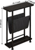 3 Narrow Side Table, Tier Small Side Table for Small Spaces, Morden Slim End Table with with Storage Holder, Narrow