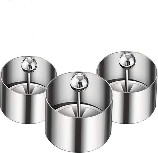 Set of 3 Round Stainless Steel Cake Rings, Mousse Cake Ring Mold with Press Set