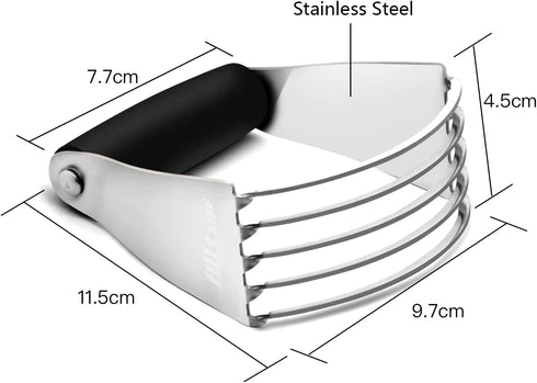 ALLTOP Pastry Shortening Blender Cutter - Stainless Steel Dough Masher for Baking, Almond, Hand Kitchen Tool