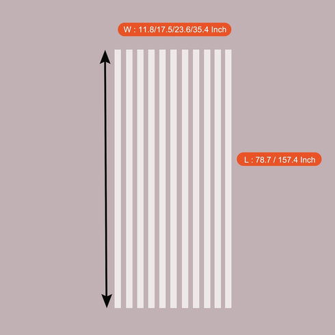 LEMON CLOUD Self-Adhesive Privacy Window Film, No-Glue Static Cling Stripe Pattern, 17.5 x 78.7 Inch