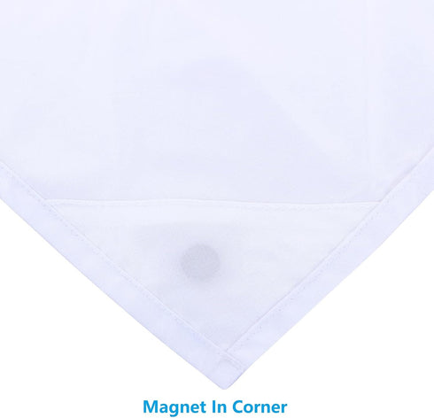 YOSTEV Waterproof Polyester Bathroom Shower Curtain Liner, 54 x 78 Inches, White, with Grommets and Magnets