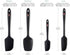 DI ORO 4pc Silicone Spatula Set, Rubber Kitchen Scraper for Baking, Cooking & Mixing, 600°F Heat-Resistant, Black