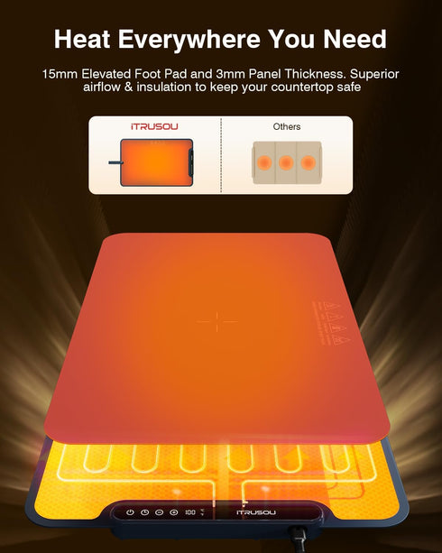 99H Heat,7 Settings,Patented Warming Mat for Food, iTRUSOU Electric Warming Tray Continuous Temp Full-Surface