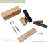 Walnut Wood Wall Coat Hook Rack, Set of 2 with Black Metal Hooks for Hanging Coats & Hats