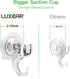 LUXEAR Suction Cup Hooks, 6 Pack, Reusable Powerful Waterproof Clear Removable Suction Hanger for Bathroom and Kitchen