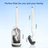 HAMITOR Toilet Bowl Brush Holder Set, 2 Pack Deep Cleaning Silicone Toilet Scrubber with Curved Bristle
