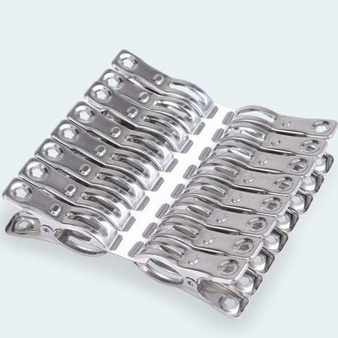 Clothes Pins 32 Pcs Metal Beach Chair Towel Clips, Heavy Duty Stainless Steel Clothespin