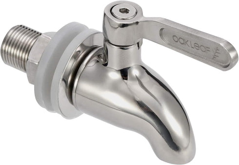 Oak Leaf Replacement Spigot for Beverage Dispenser, Stainless Steel Faucet, Food Grade, 2 Pack