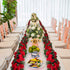 LESING 4PCS Artificial Rose Garlands, 28.8FT Fake Silk Flower Vines with Greenery Plants for Wedding Decoration