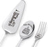 Happy 60th Birthday Personalized Laser-Engraved Stainless Steel Utensil Set, Cake Server, Spoon, and Fork